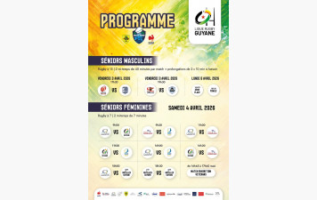 RUGBY : TOURNOI ANTILLES-GUYANE du 3 au 6 AVRIL au stade Edmard LAMA à REMIRE-MONTJOLY